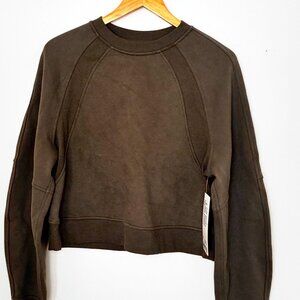 NWT lululemon athletica Olive Green Cropped Crewneck Sweatshirt